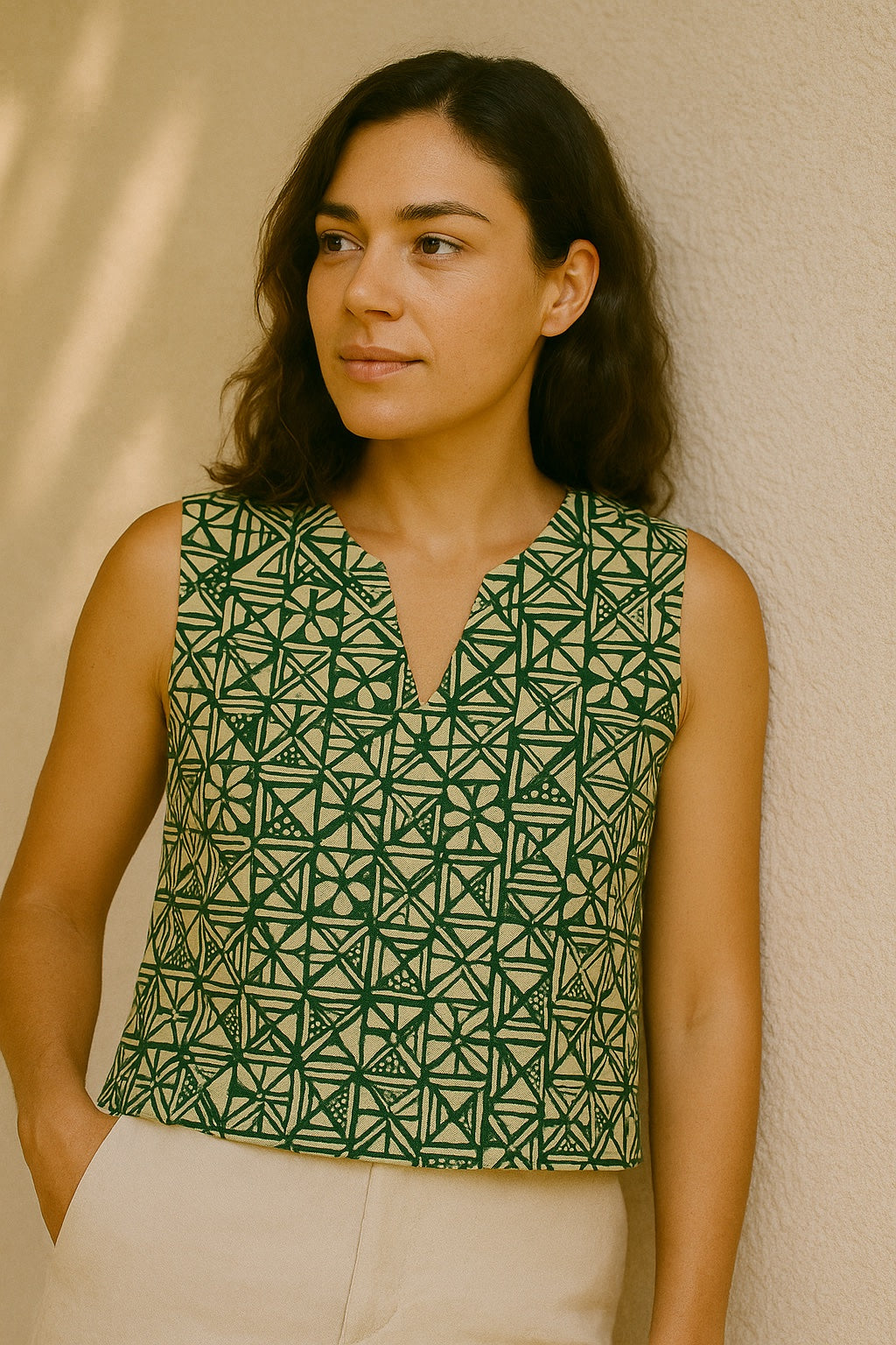 sleeveless v-neck top - updated