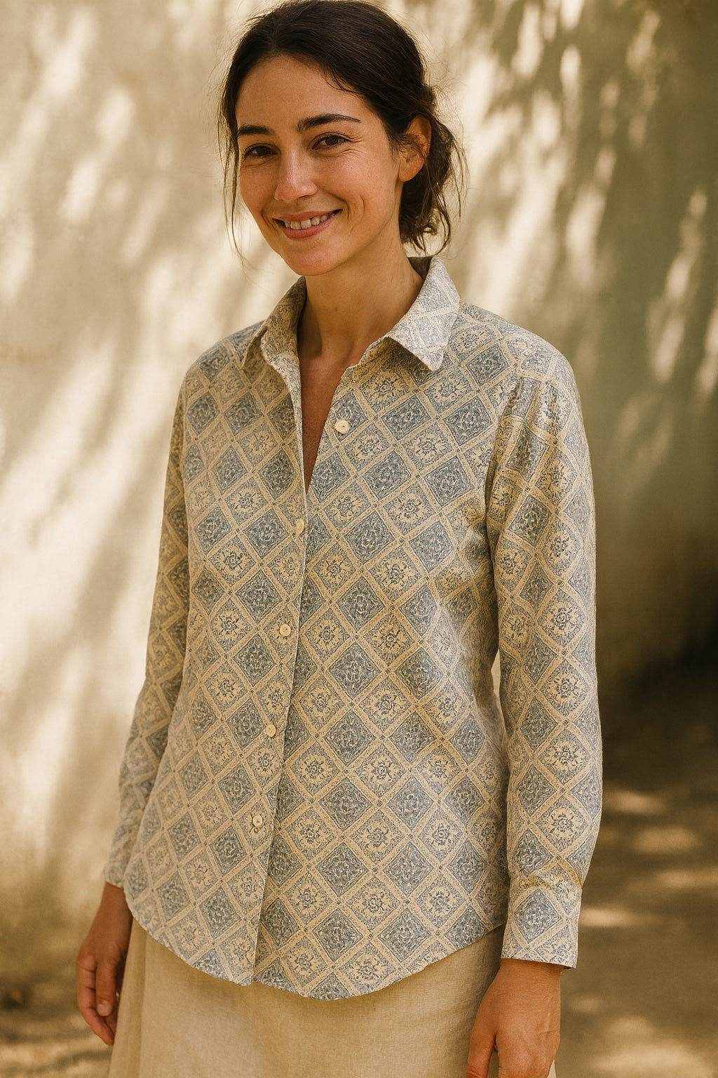 maya patterned cotton shirt