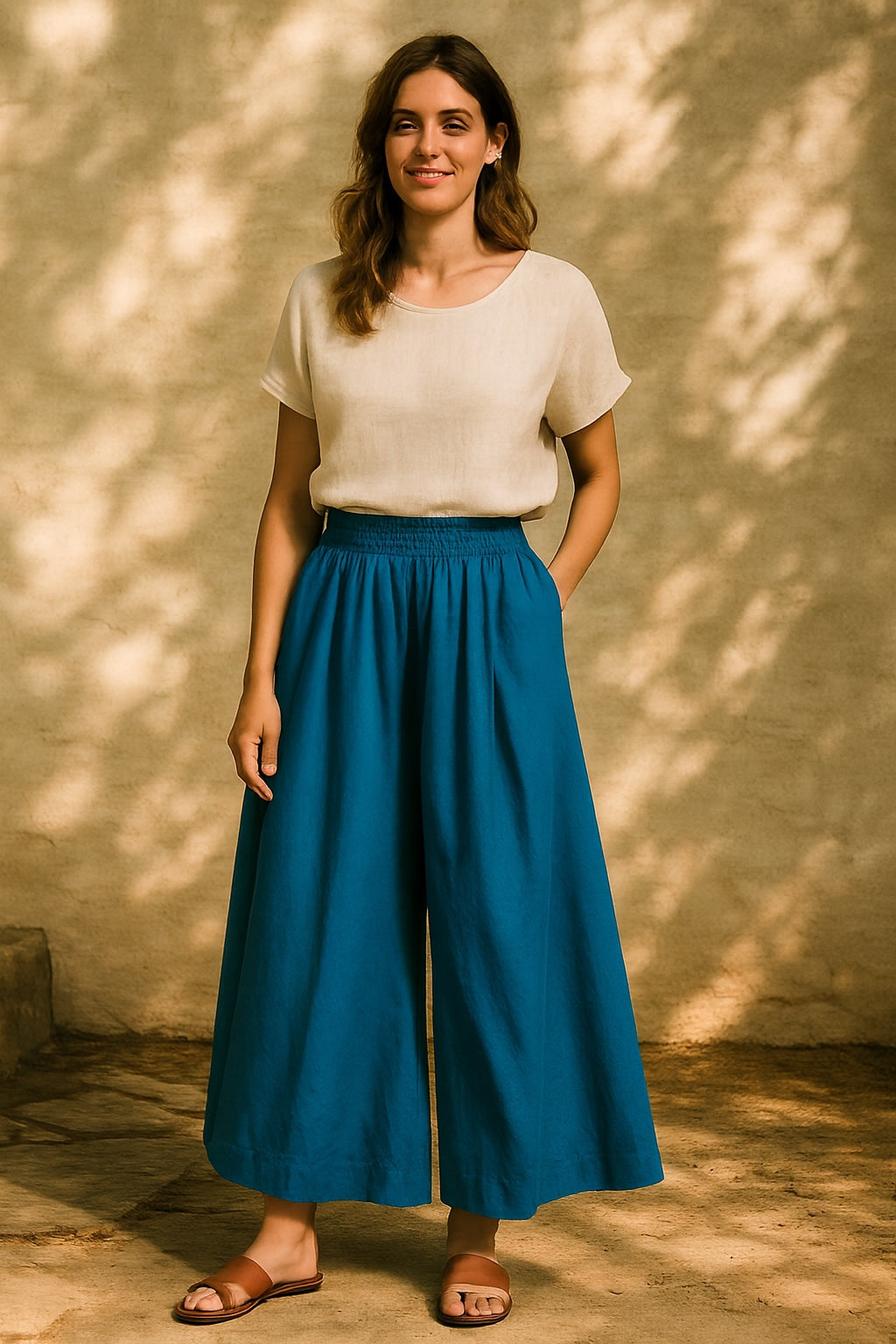 lucie cotton & linen trousers