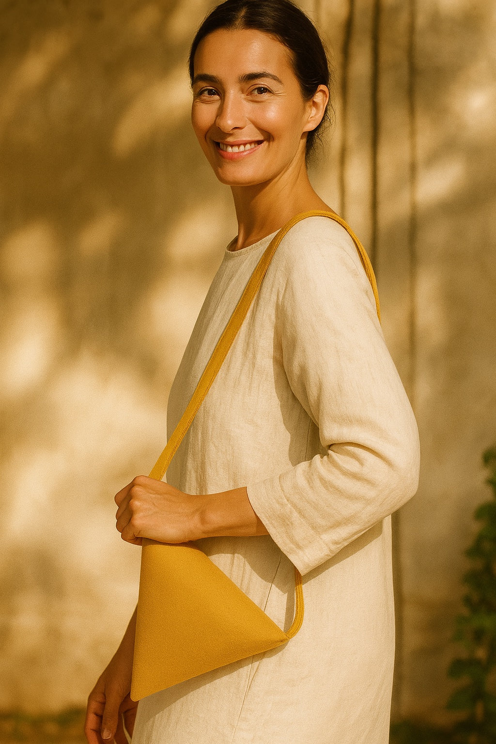triangle linen bag
