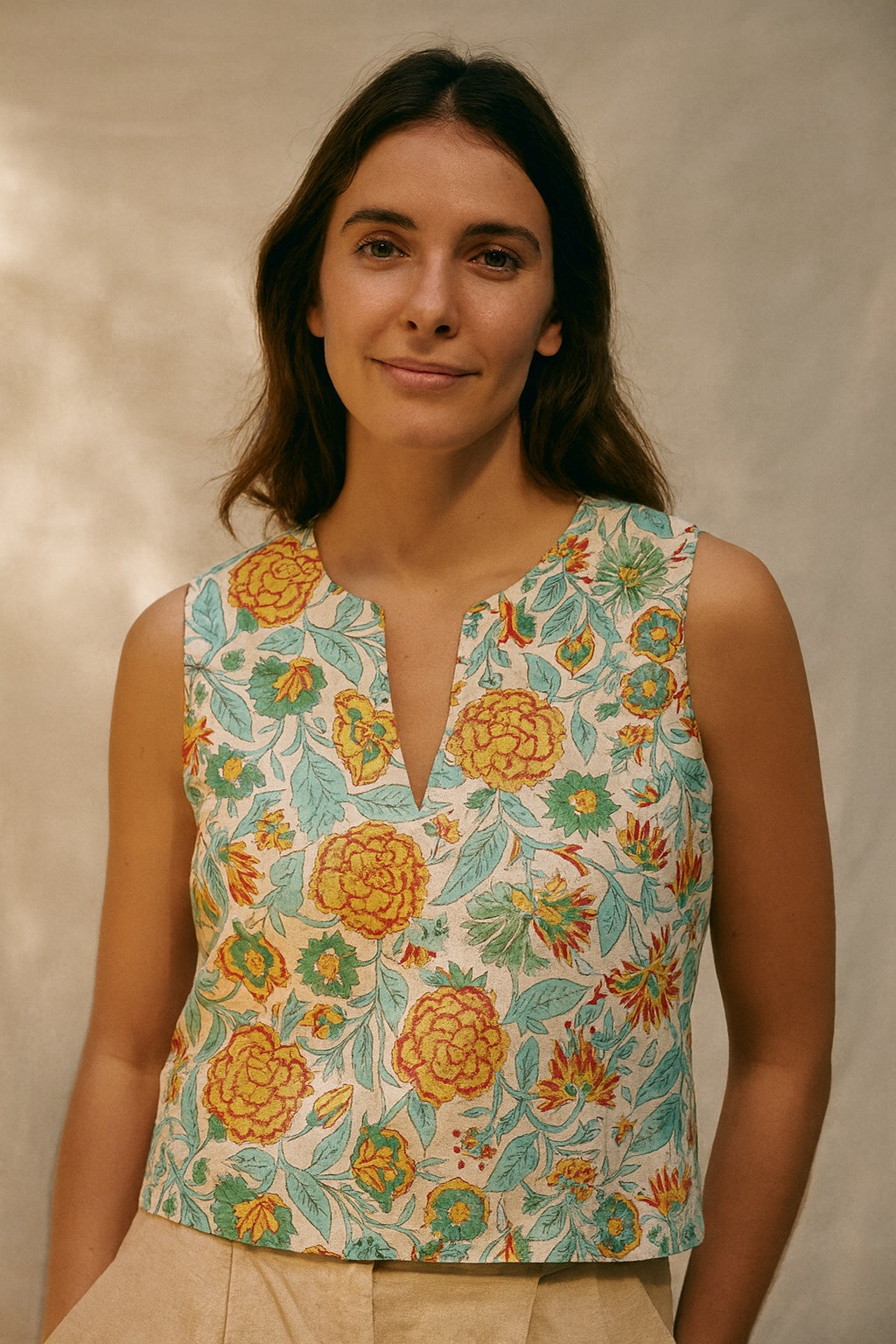 sleeveless v-neck top - updated
