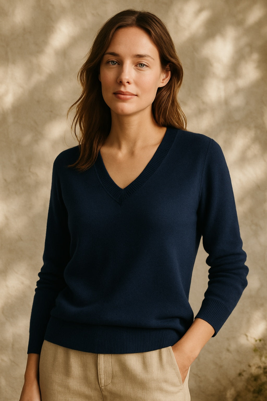 nina cashmere v-neck pullover