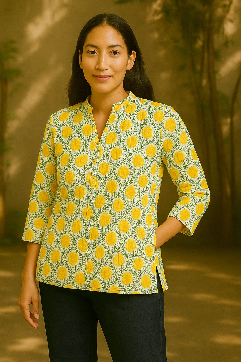 quilted blockprint jacket - updated