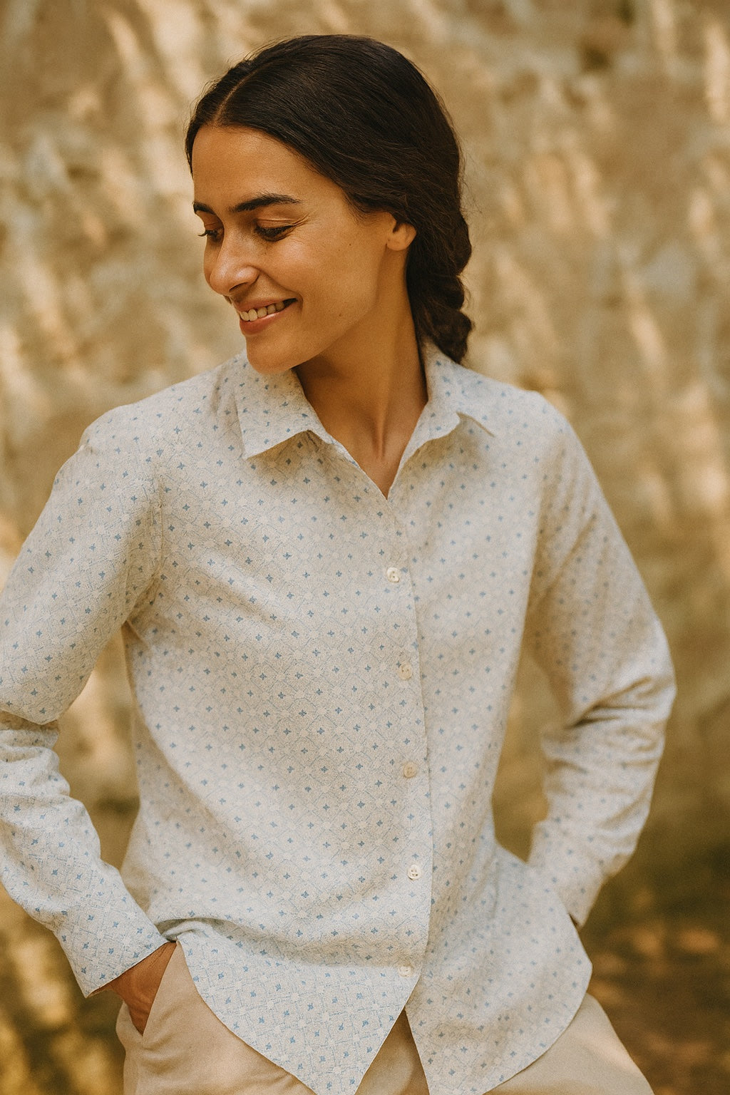 maya patterned cotton shirt