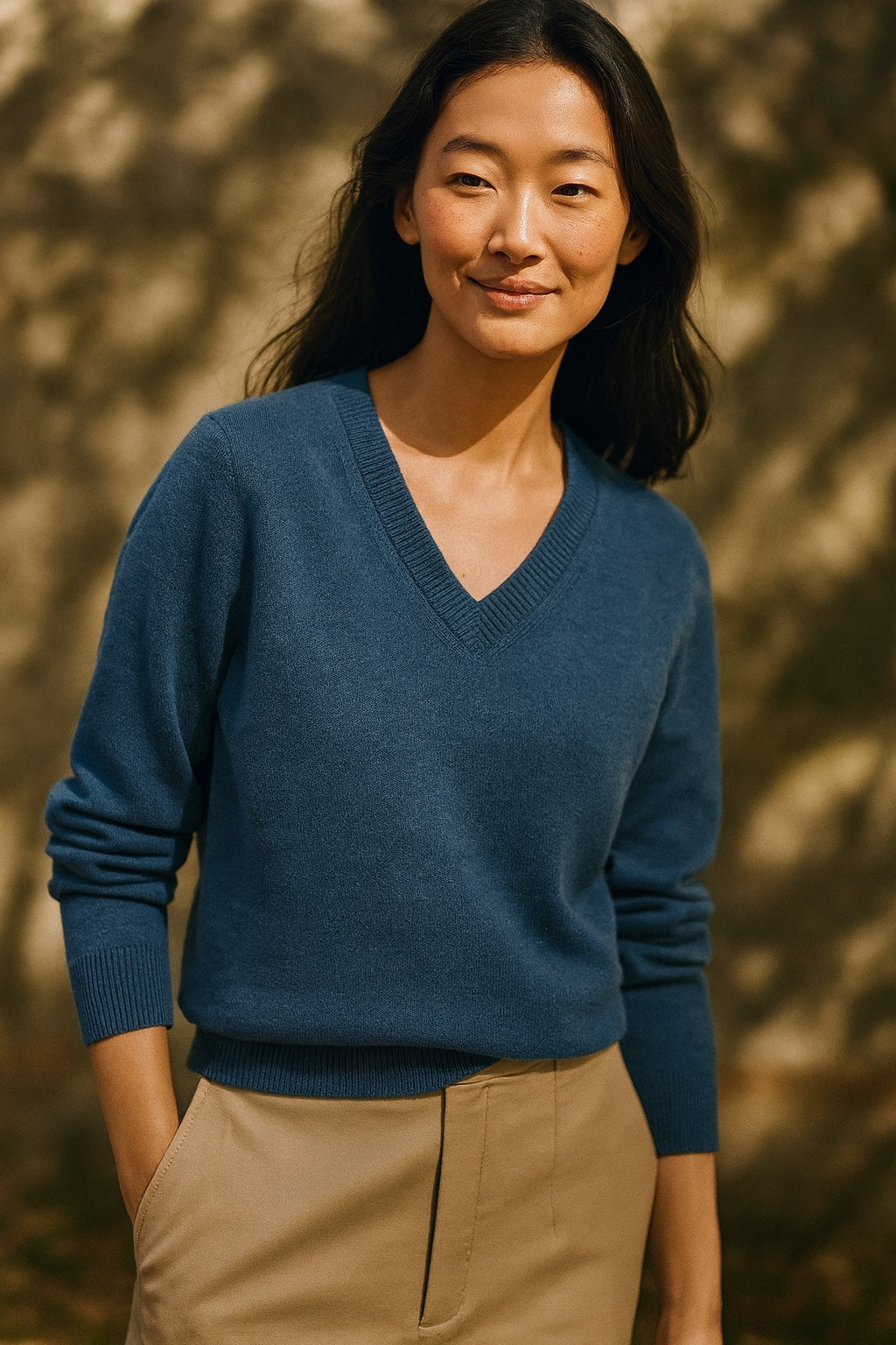 nina cashmere v-neck pullover