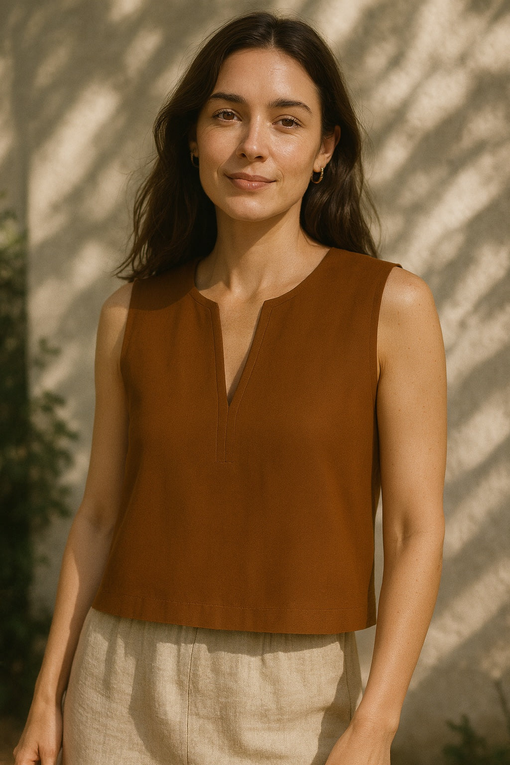 sleeveless v-neck top - updated