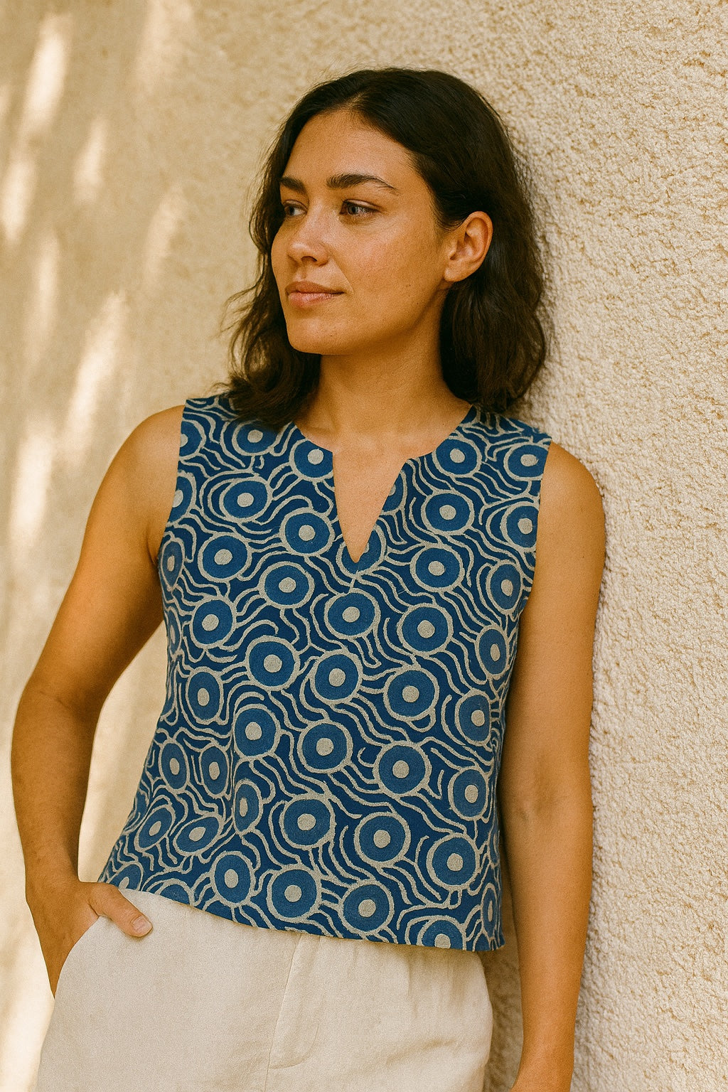sleeveless v-neck top - updated