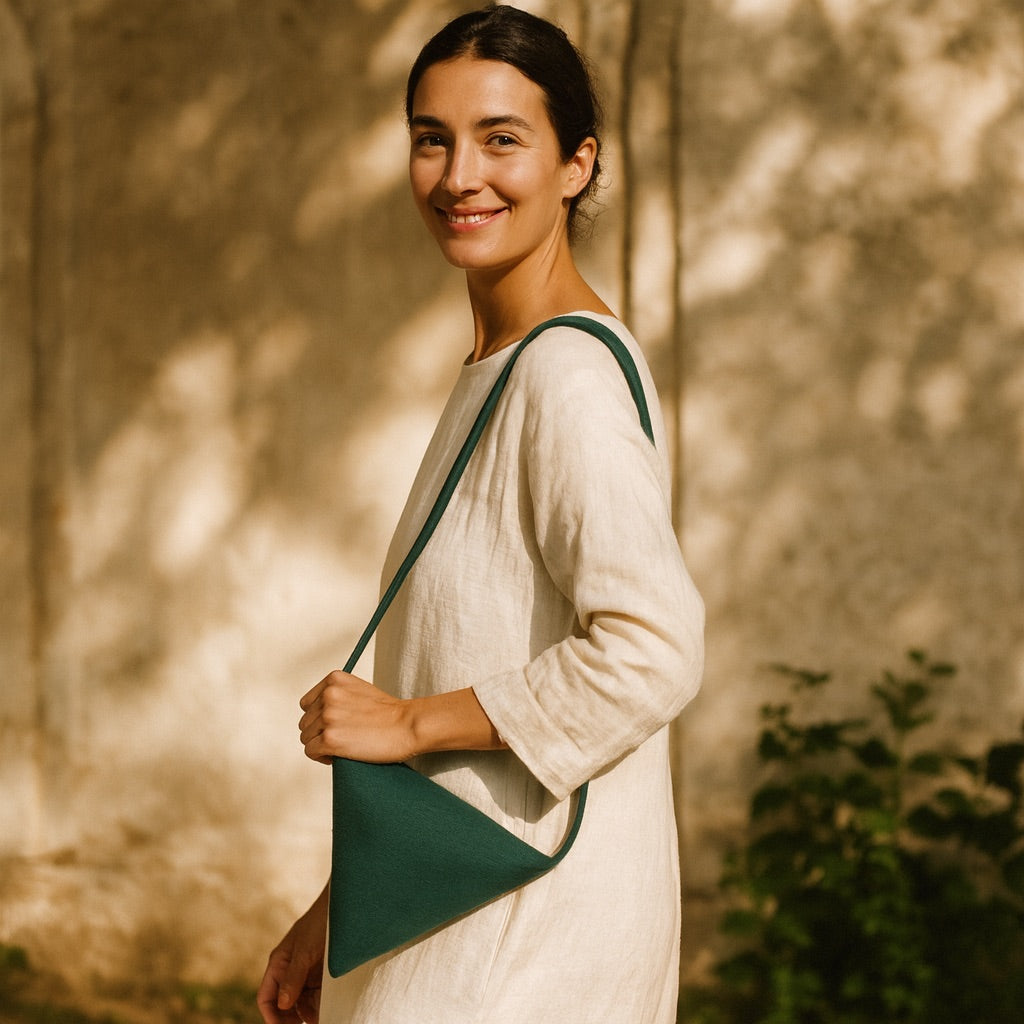 triangle linen bag