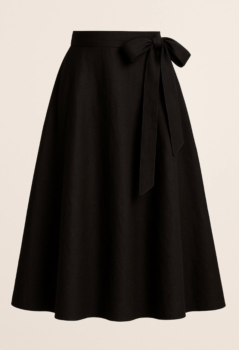 maya linen wrap skirt - updated