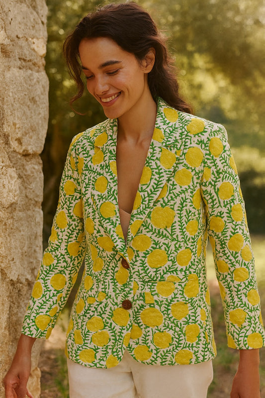 blockprint cotton blazer - updated