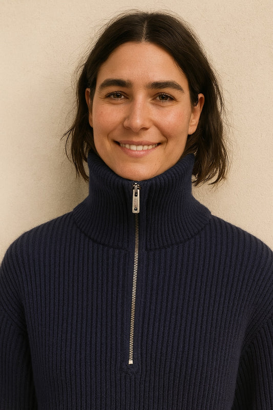 anna cashmere zip sweater