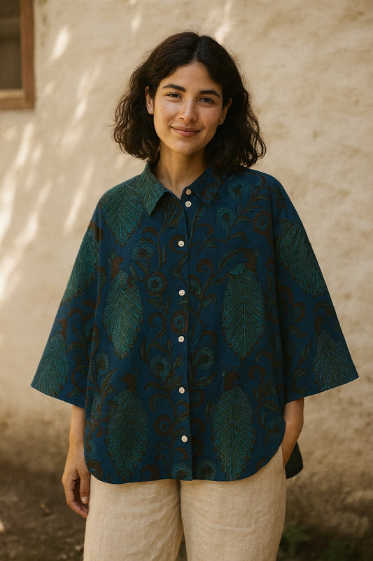 oversized blockprint shirt - updated