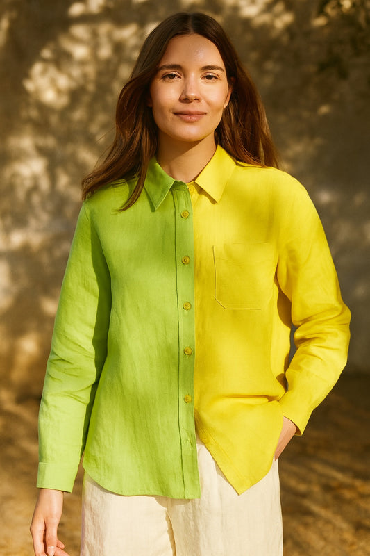 bicolor linen shirt - updated