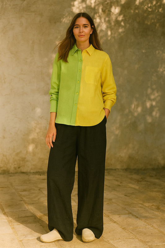 bicolor linen shirt - updated