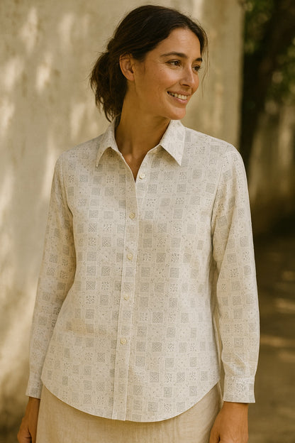 maya patterned cotton shirt