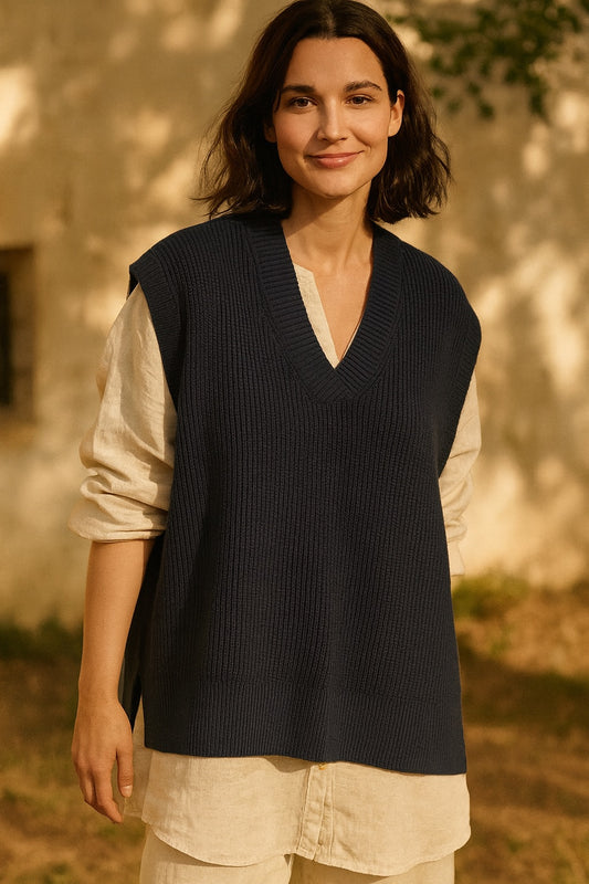 ava wool v-neck vest