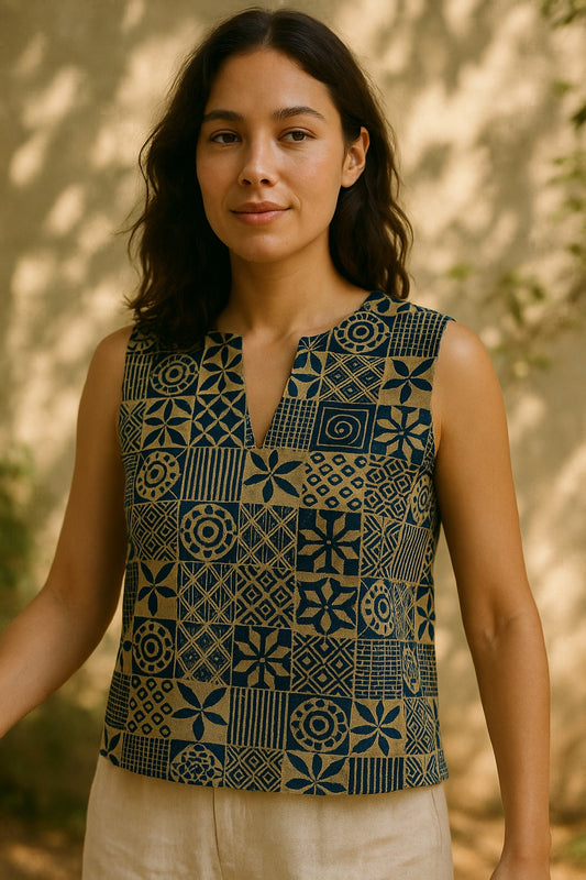sleeveless v-neck top - updated