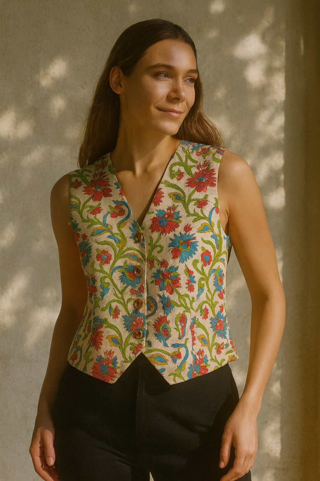 blockprint cotton vest - updated
