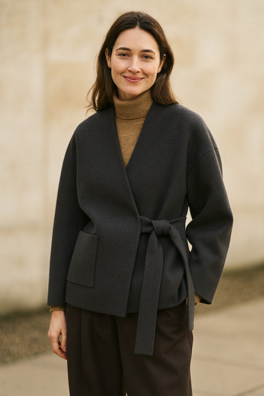 louise cashmere tie jacket