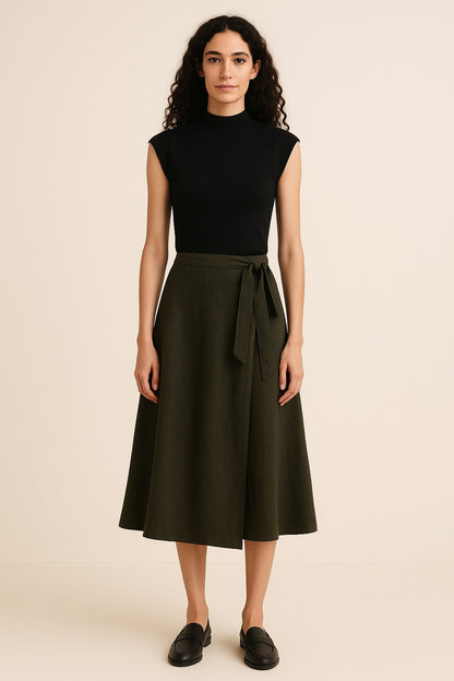 maya linen wrap skirt - updated