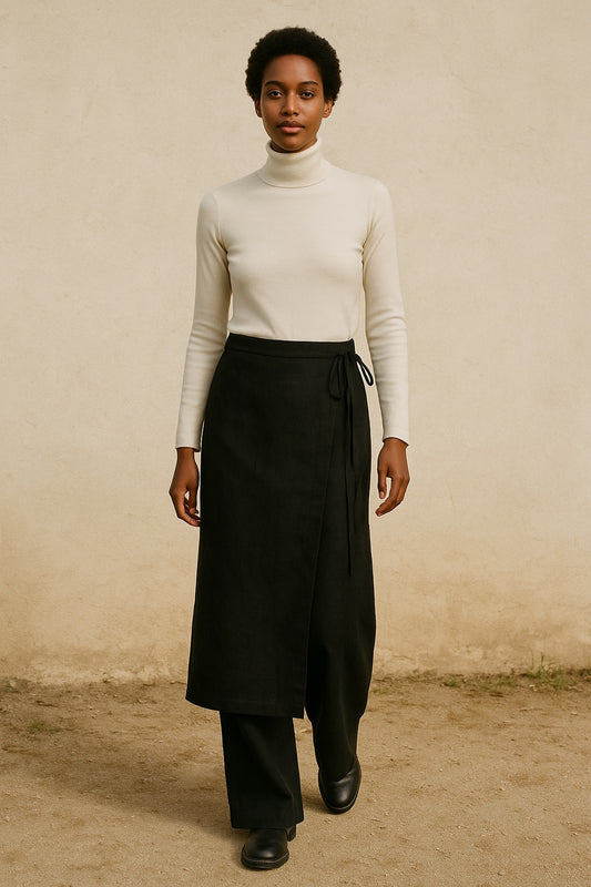 soraya cashmere tie skirt